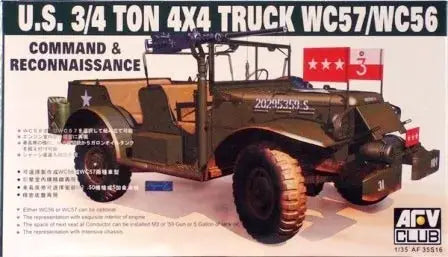 AFV Club 1/35 Wc57 3/4T Weapons Command Car Plastic Model Kit AFV Club