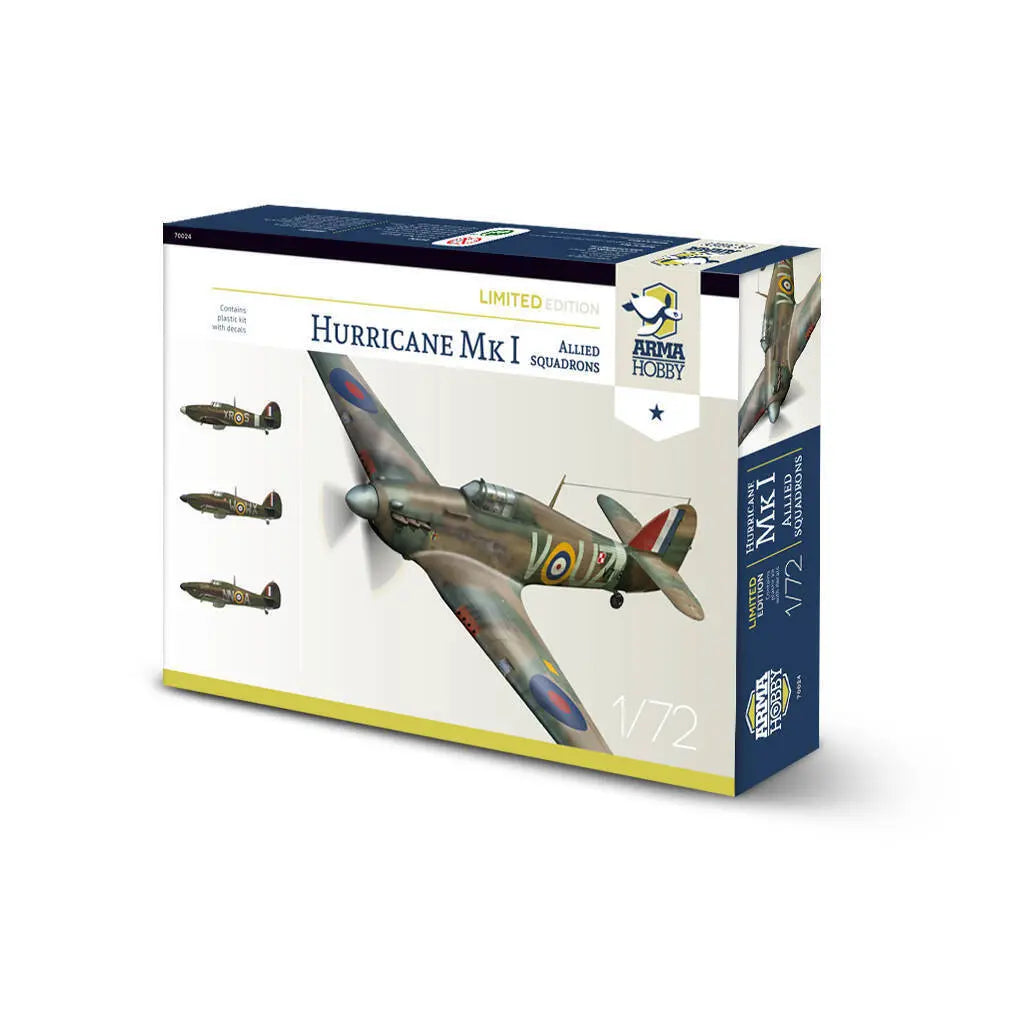 Arma Hobby 1:72 Hurricane Mk I Allied Squadrons Limited Edition Plastic Model Kit Arma Hobby