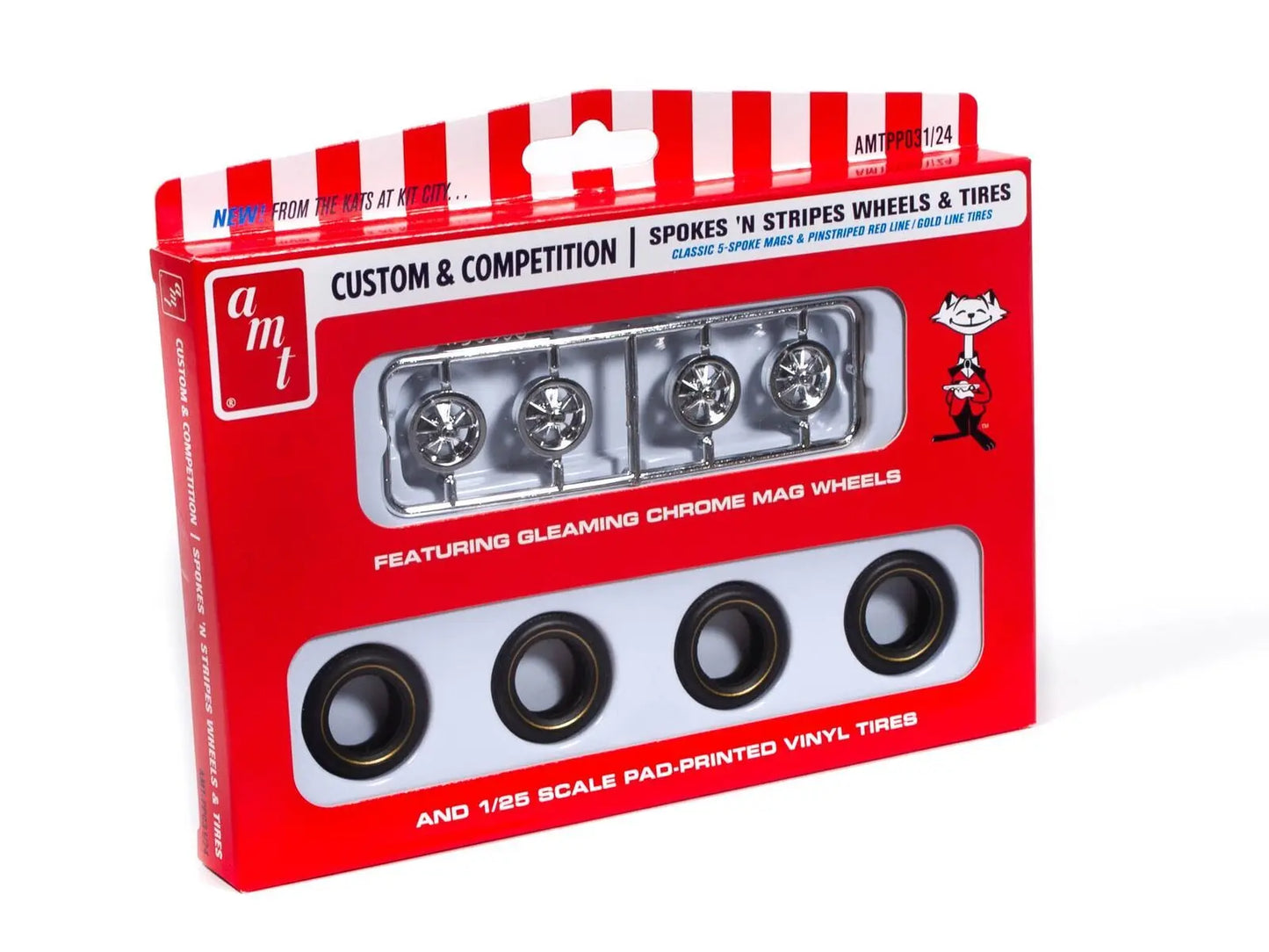 AMT 1/25 Spokes & Stripes Wheel & Tire Pack AMT