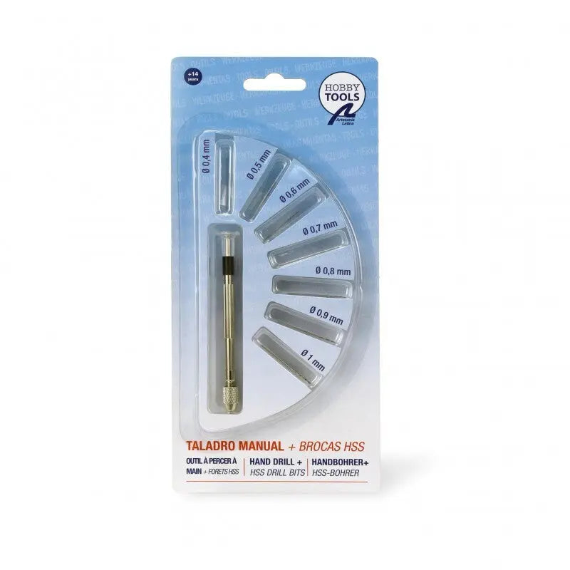 Artesania Mini Manual Hand Drill w/ 8 Drill Bits Modelling Tool Artesania Latina