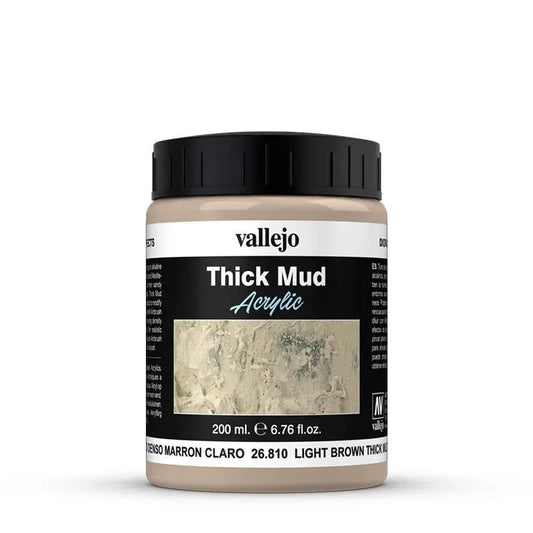 Vallejo Diorama Effects Light Brown Thick Mud 200ml Vallejo