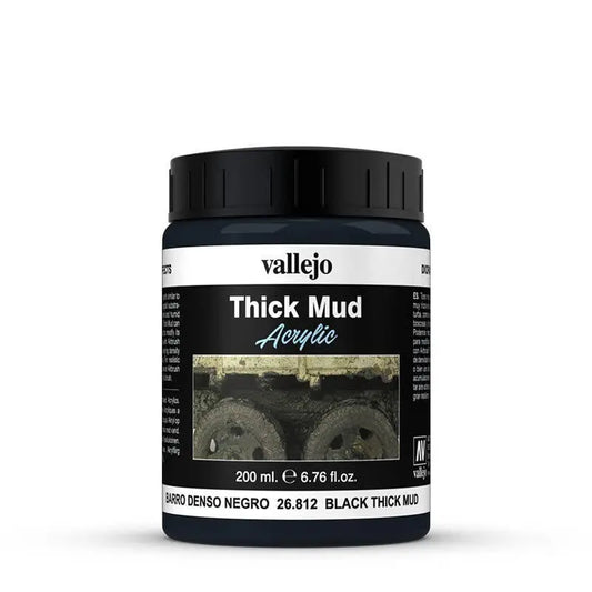 Vallejo Diorama Effects Black Thick Mud 200ml Vallejo