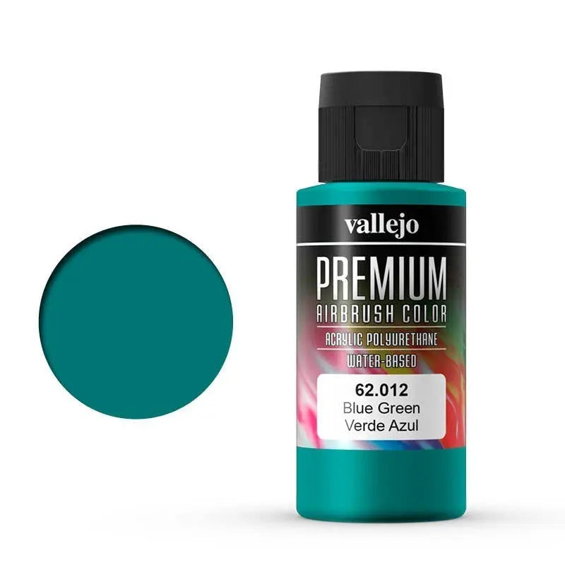 Vallejo Premium Colour Blue Green 60 ml Acrylic Airbrush Paint Vallejo