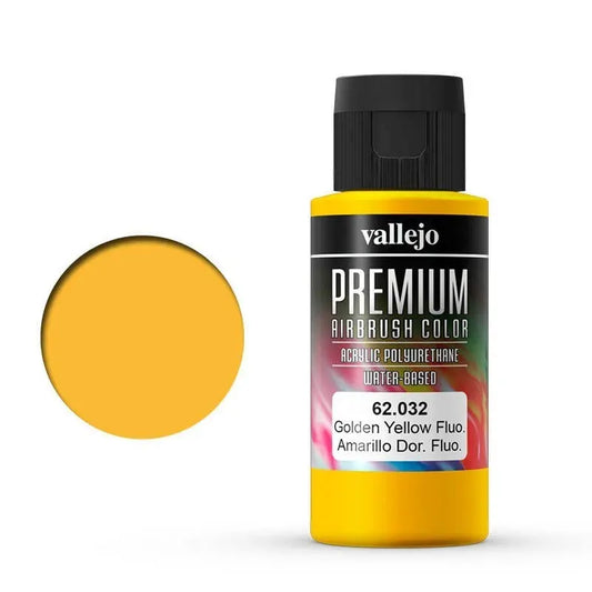 Vallejo Premium Colour Fluorescent Gondel Yellow 60 ml Acrylic Airbrush Paint Vallejo