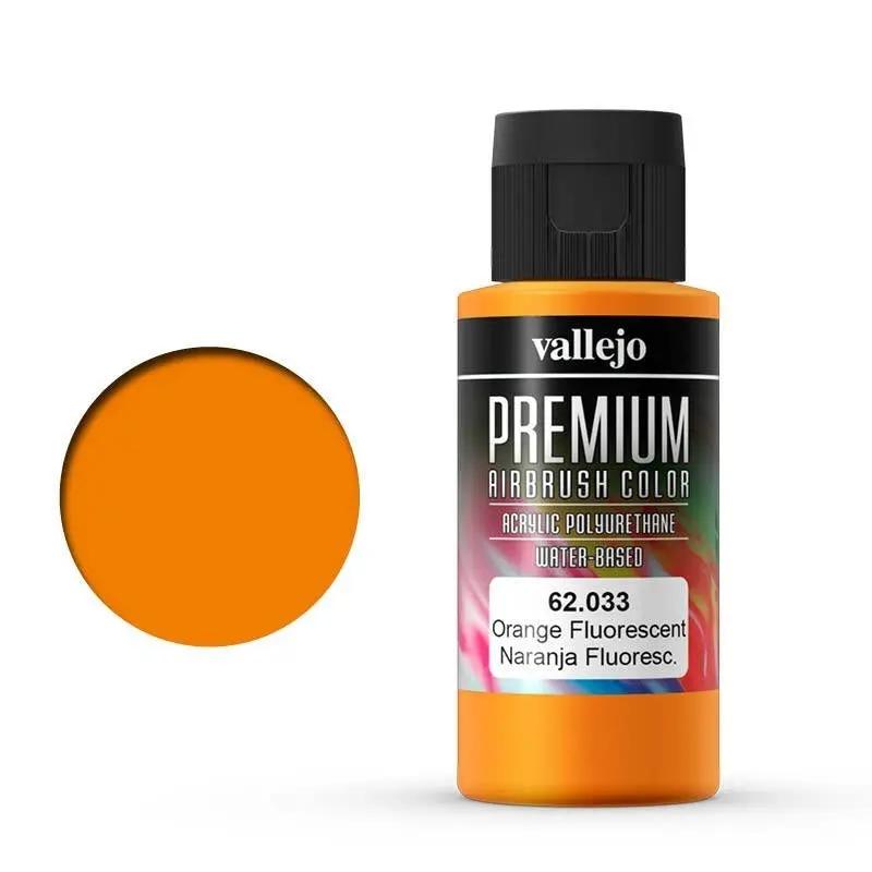Vallejo Premium Colour Fluorescent Orange 60 ml Acrylic Airbrush Paint Vallejo