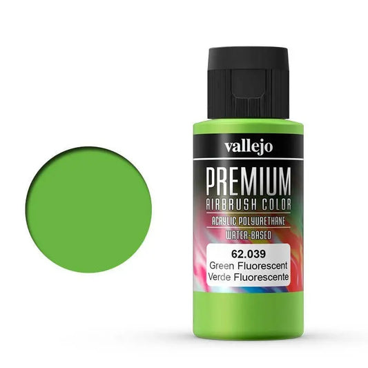 Vallejo Premium Colour Fluorescent Green 60 ml Acrylic Airbrush Paint Vallejo
