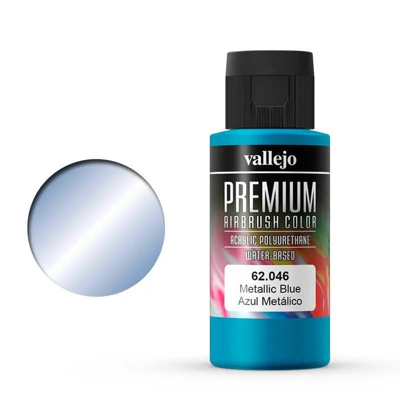 Vallejo Premium Colour Metallic Blue 60 ml Acrylic Airbrush Paint Vallejo