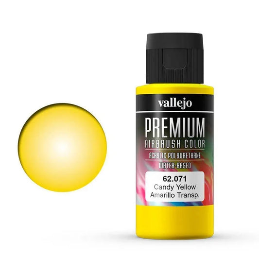 Vallejo Premium Colour Candy Yellow 60 ml Acrylic Airbrush Paint Vallejo