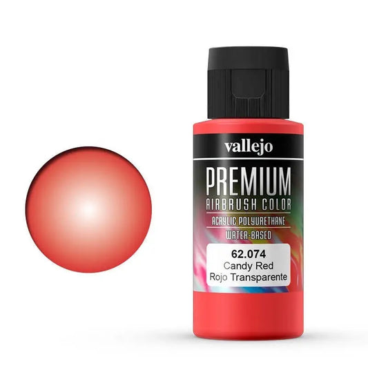 Vallejo Premium Colour Candy Red 60 ml Acrylic Airbrush Paint Vallejo