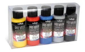 Vallejo Premium Colour Metallics 5 Colour Set Acrylic Airbrush Paint Vallejo