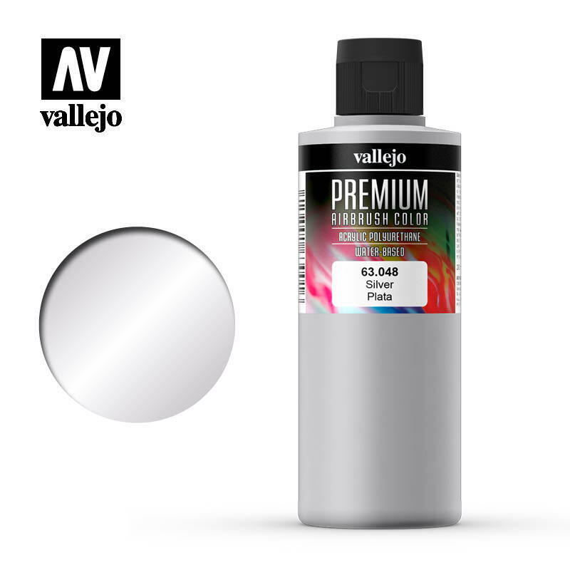Vallejo Premium Color Silver 200 ml. Vallejo