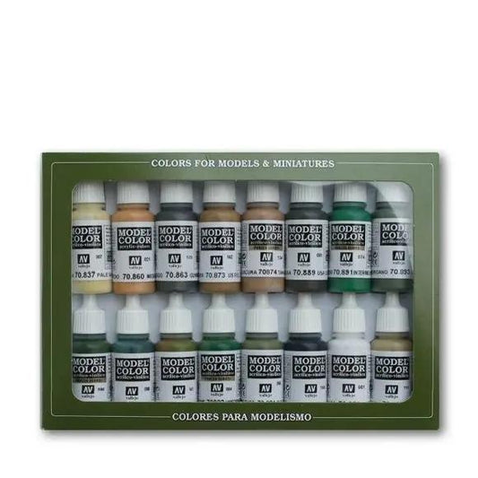 Vallejo Model Colour Alied Forces WWII 16 Colour Acrylic Paint Set Vallejo