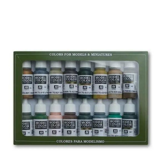 Vallejo Model Colour WWII German Cam 16 Colour Acrylic Paint Set Vallejo