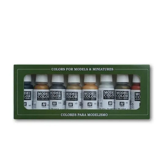 Vallejo Model Colour Metallic Colors 8 Colour Acrylic Paint Set Vallejo