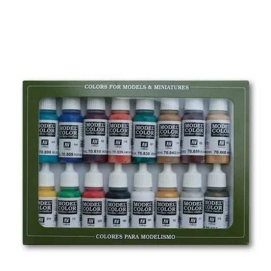 Vallejo Model Colour Medieval Colors 16 Colour Acrylic Paint Set Vallejo