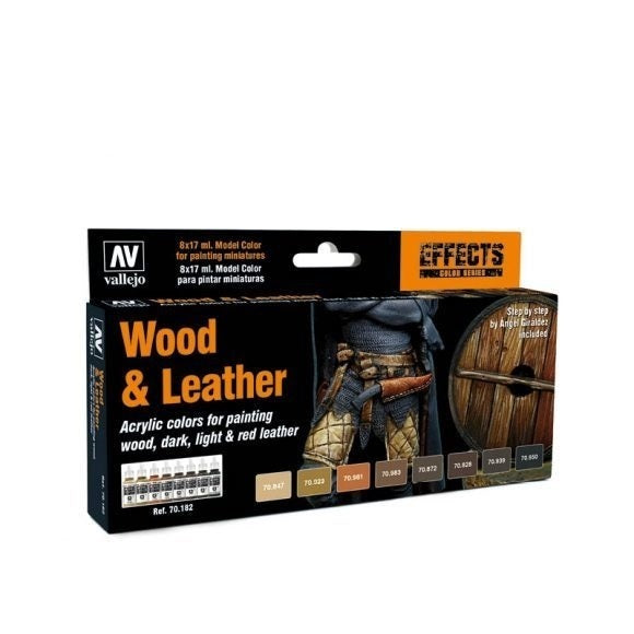 Vallejo Model Colour Wood & Leather Acrylic Paint Set Vallejo