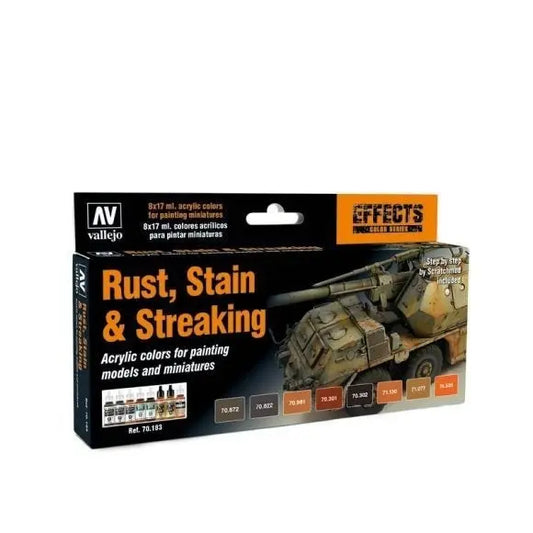 Vallejo Model Colour Rust, Stain & Streaking Acrylic Paint Set Vallejo