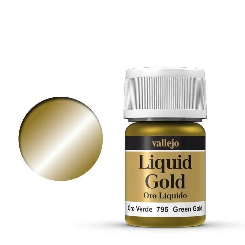 Vallejo Model Colour Metallic Green Gold (Alcohol Base) 35 ml Acrylic Paint Vallejo