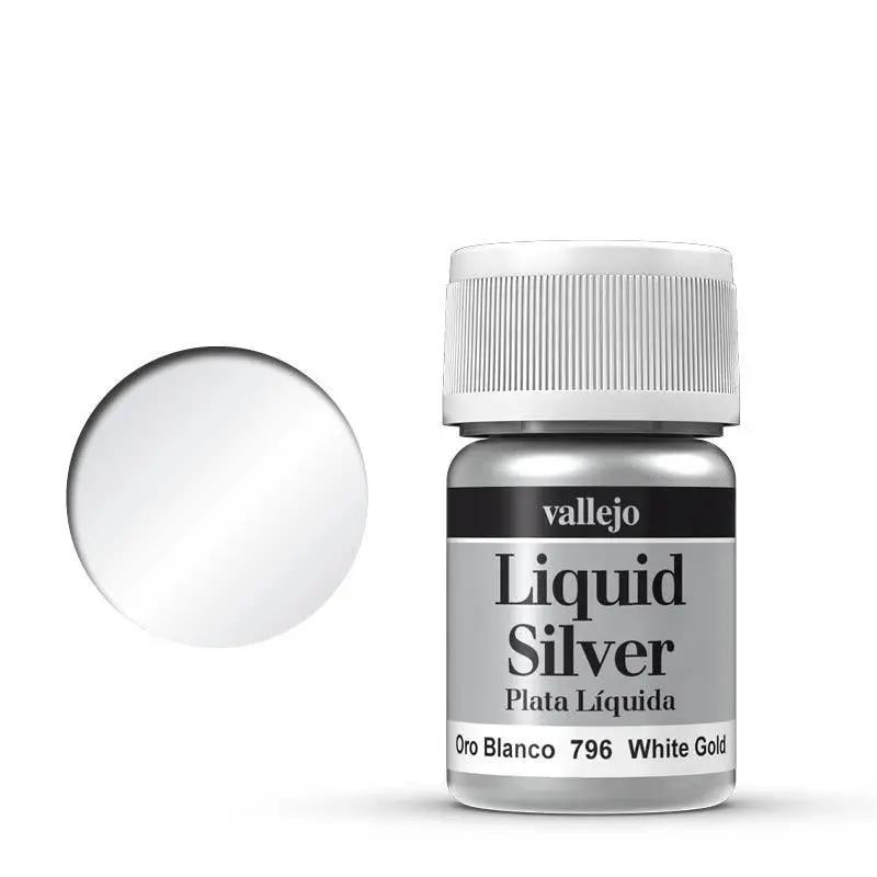 Vallejo Model Colour Metallic White Gold (Alcohol Base) 35 ml Acrylic Paint Vallejo