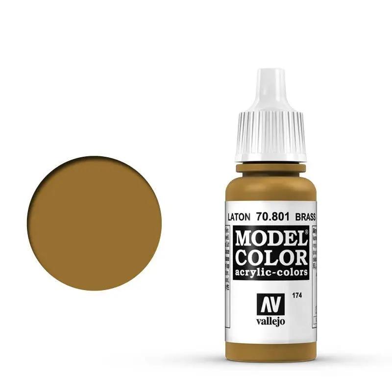 Vallejo Model Colour #174 Metallic Brass 17 ml Acrylic Paint Vallejo