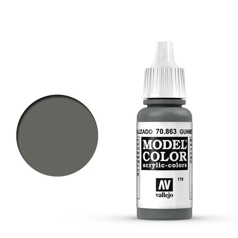 Vallejo Model Colour #179 Metallic Gunmetal Grey 17 ml Acrylic Paint Vallejo