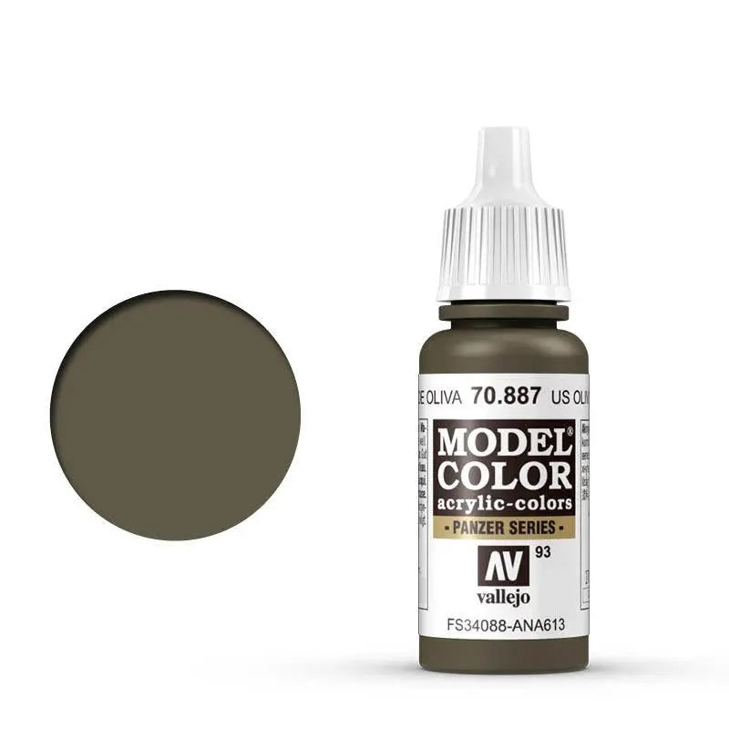 Vallejo Model Colour #093 US Olive Drab 17 ml Acrylic Paint Vallejo