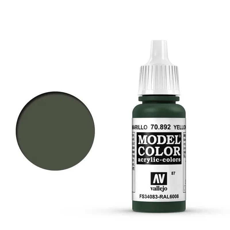 Vallejo Model Colour #087 Yellow Olive 17 ml Acrylic Paint Vallejo
