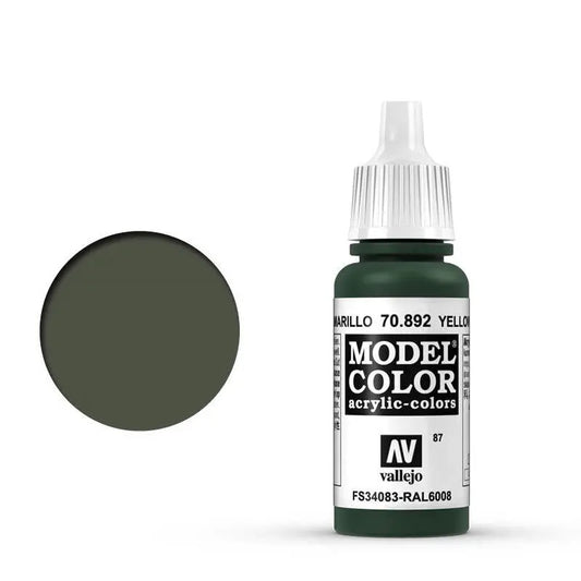 Vallejo Model Colour #087 Yellow Olive 17 ml Acrylic Paint Vallejo