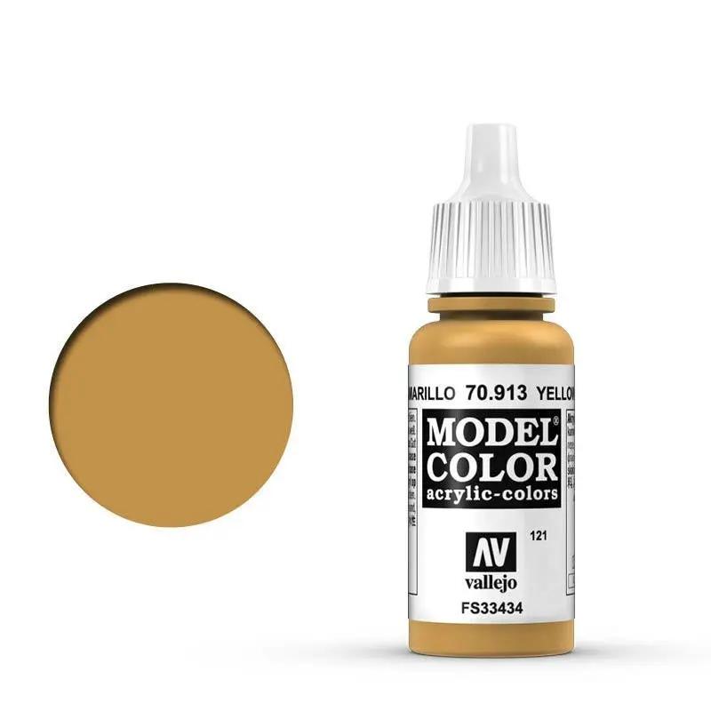 Vallejo Model Colour #121 Yellow Ochre 17 ml Acrylic Paint Vallejo
