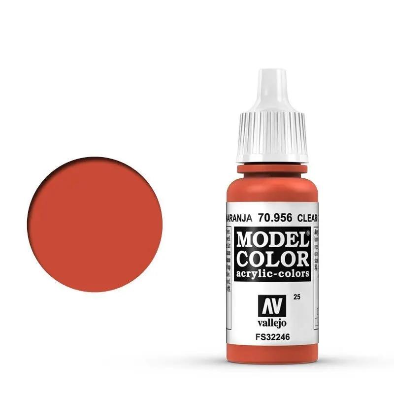 Vallejo Model Colour #025 Clear Orange 17 ml Acrylic Paint Vallejo