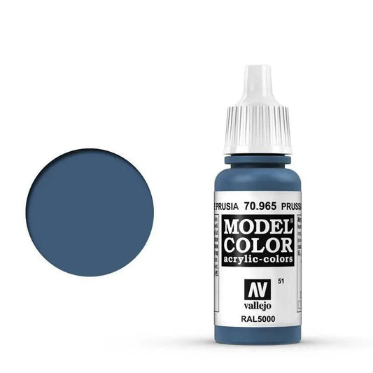 Vallejo Model Colour #051 Prussian Blue 17 ml Acrylic Paint Vallejo