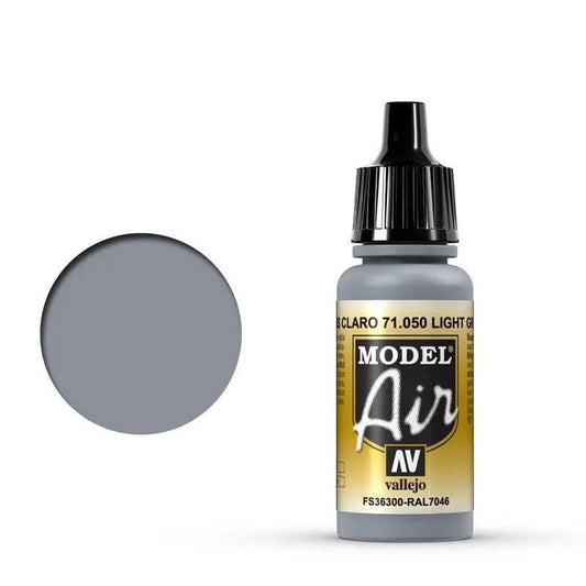 Vallejo Model Air Light Gray 17 ml Acrylic Airbrush Paint Vallejo
