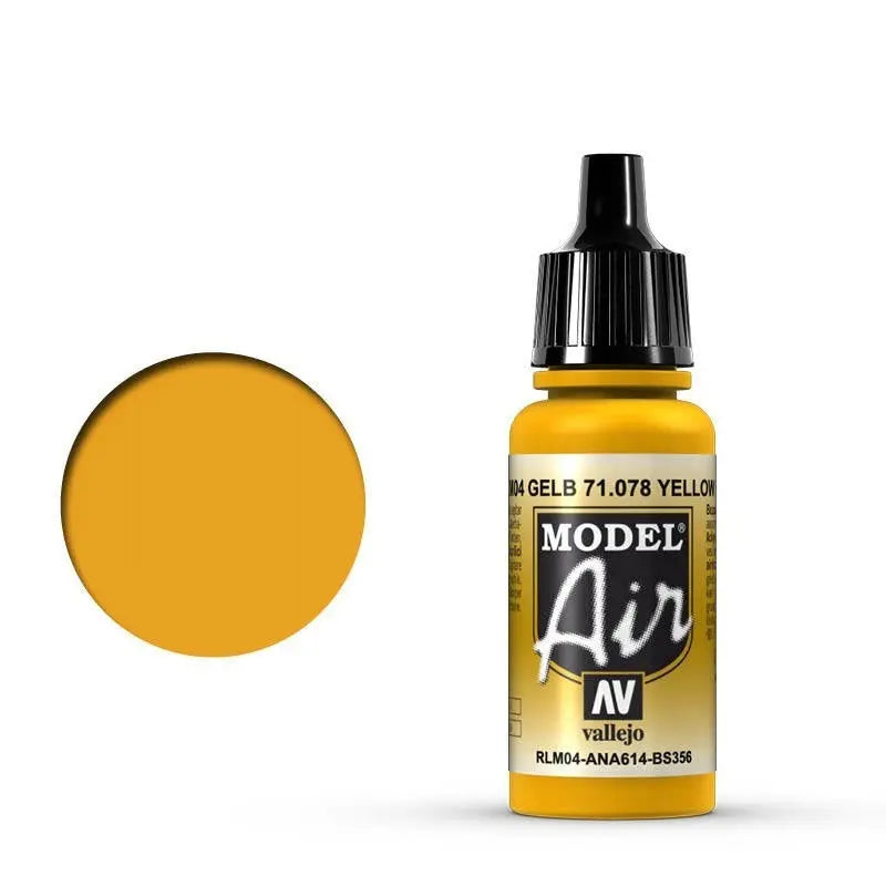 Vallejo Model Air Yellow RLM04 17 ml Acrylic Airbrush Paint Vallejo