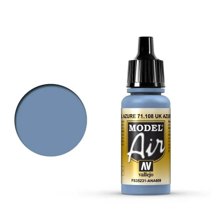 Vallejo Model Air UK Azure Blue 17 ml Acrylic Airbrush Paint Vallejo