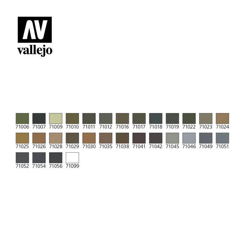Vallejo Model Air 29 Camouflage colors+Airbrush Plastic Case Vallejo