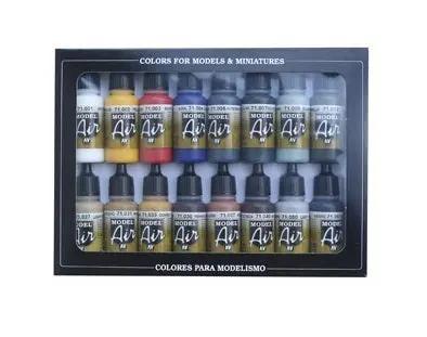 Vallejo Model Air Basic Colors 16 Colour Acrylic Airbrush Paint Set Vallejo