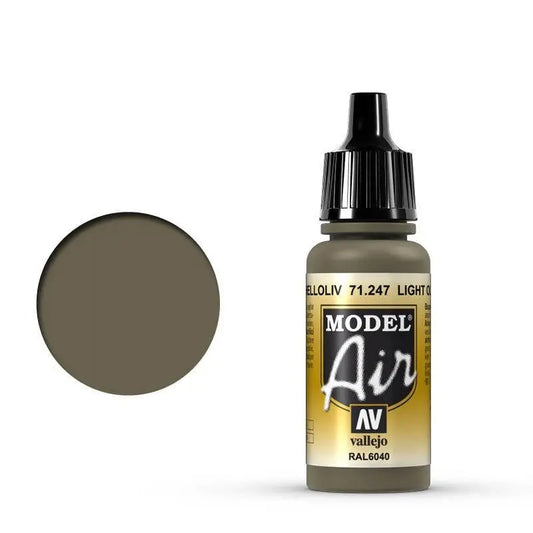 Vallejo Model Air Light Olive 17 ml Acrylic Airbrush Paint Vallejo