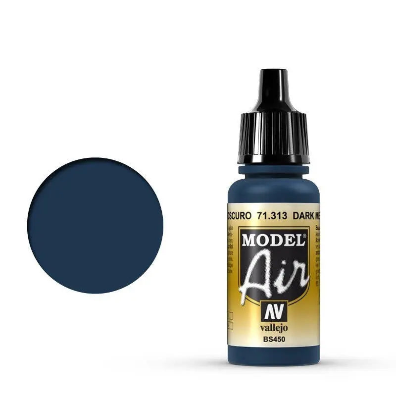 Vallejo Model Air Dark Mediterranean Blue 17 ml Acrylic Airbrush Paint Vallejo