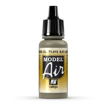 Vallejo Model Air A-21 Light Greyish Brown 17ml Acrylic Paint Vallejo