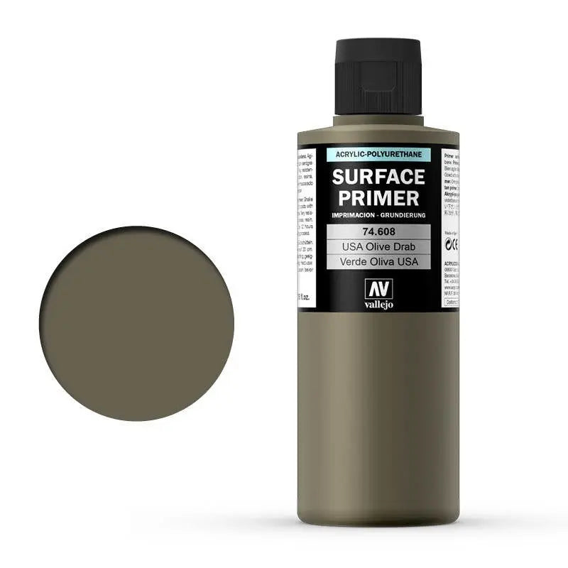 Vallejo Surface Primer Color US Olive Drab 200 ml Vallejo