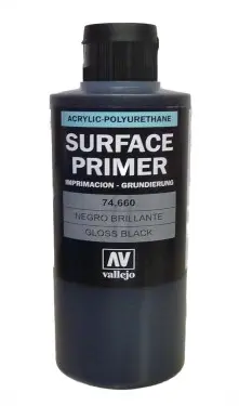 Vallejo Auxiliary Primer Gloss Black Primer 200ml Vallejo