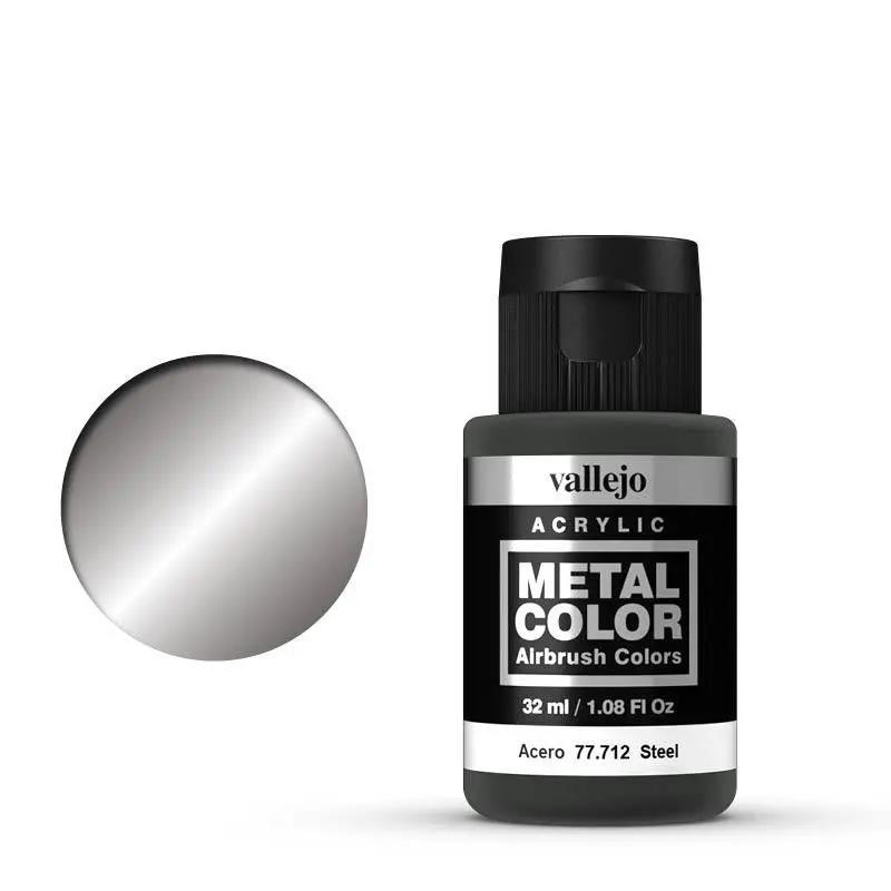 Vallejo Metal Color Steel 32ml Acrylic Paint Vallejo