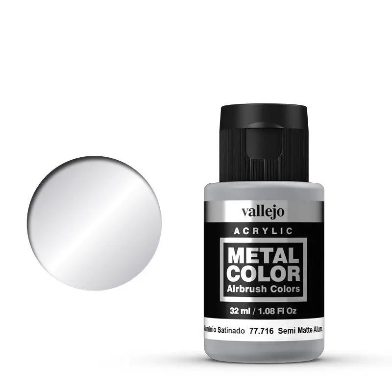 Vallejo Metal Color Semi Matte Aluminium 32ml Acrylic Paint Vallejo