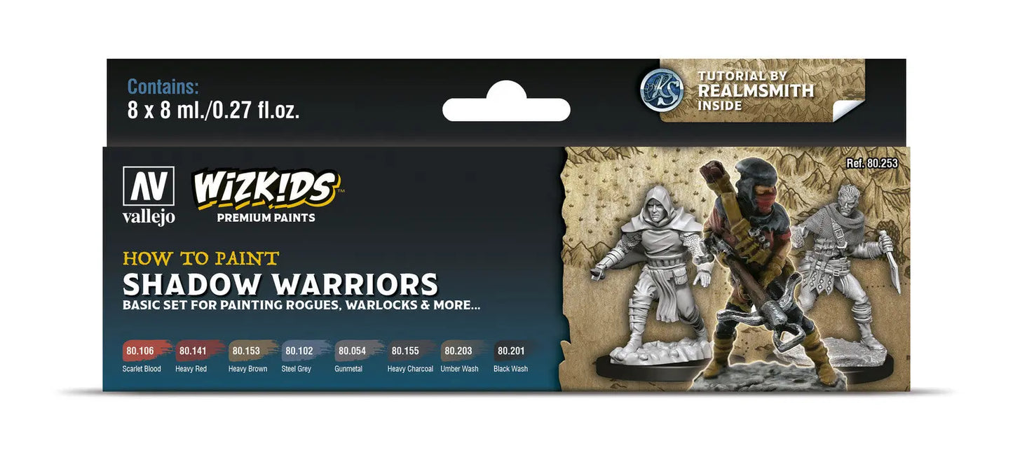 Vallejo Wizkids Premium set: Shadow warriors Acrylic Paint Set (8 Colour Set) Vallejo