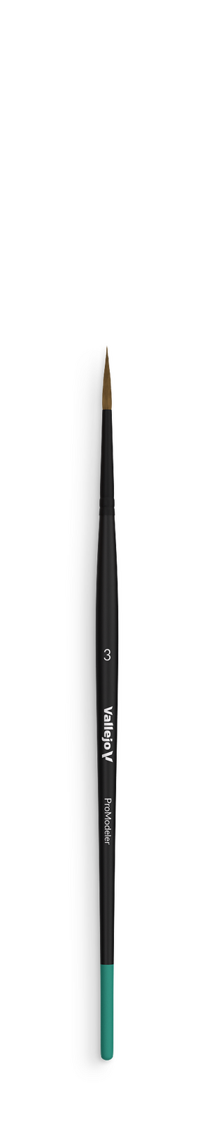 Vallejo Hobby Brushes: Pro Modeler Natural Hair Round Brush No. 3 Vallejo
