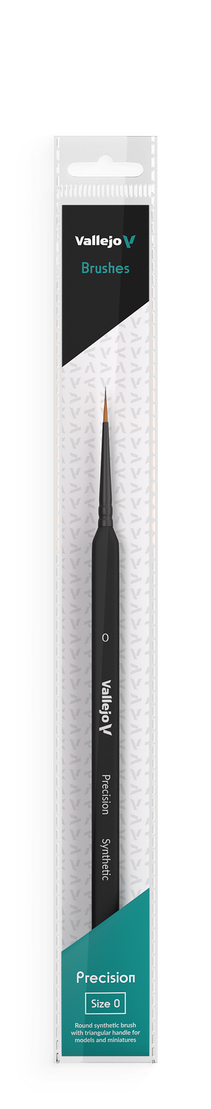 Vallejo Hobby Brushes: Precision Round Synthetic Brush, Triangular Handle No. 0 Vallejo