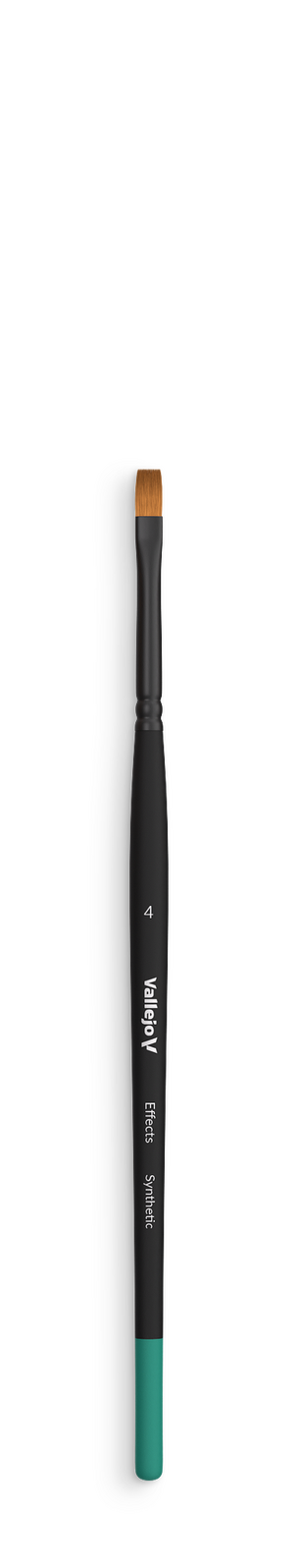 Vallejo Hobby Brushes: Effects Flat Rectangular Synthetic Brush No. 4 Vallejo