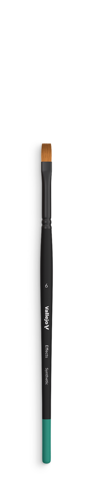Vallejo Hobby Brushes: Effects Flat Rectangular Synthetic Brush No. 6 Vallejo