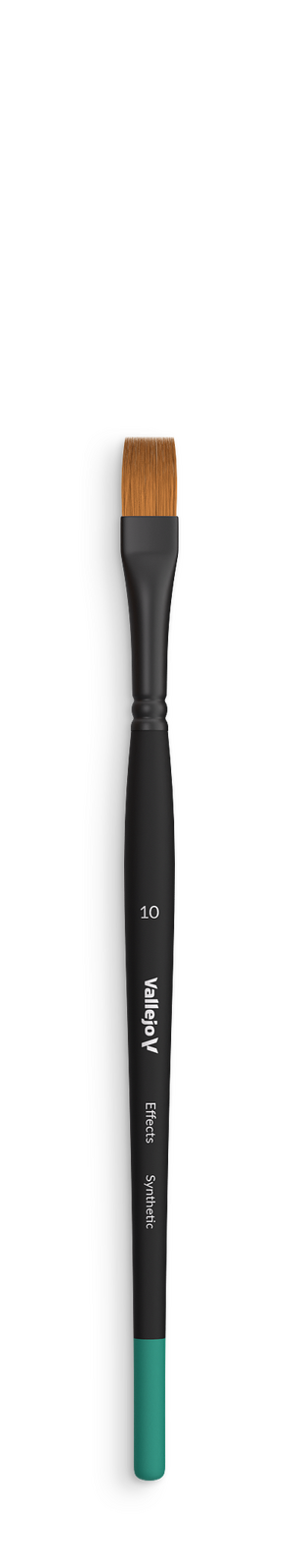 Vallejo Hobby Brushes: Effects Flat Rectangular Synthetic Brush No. 10 Vallejo