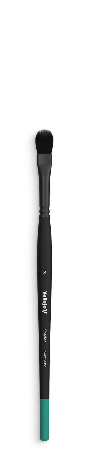 Vallejo Hobby Brushes: Shader Filbert Flat Synthetic Brush No. 8 Vallejo